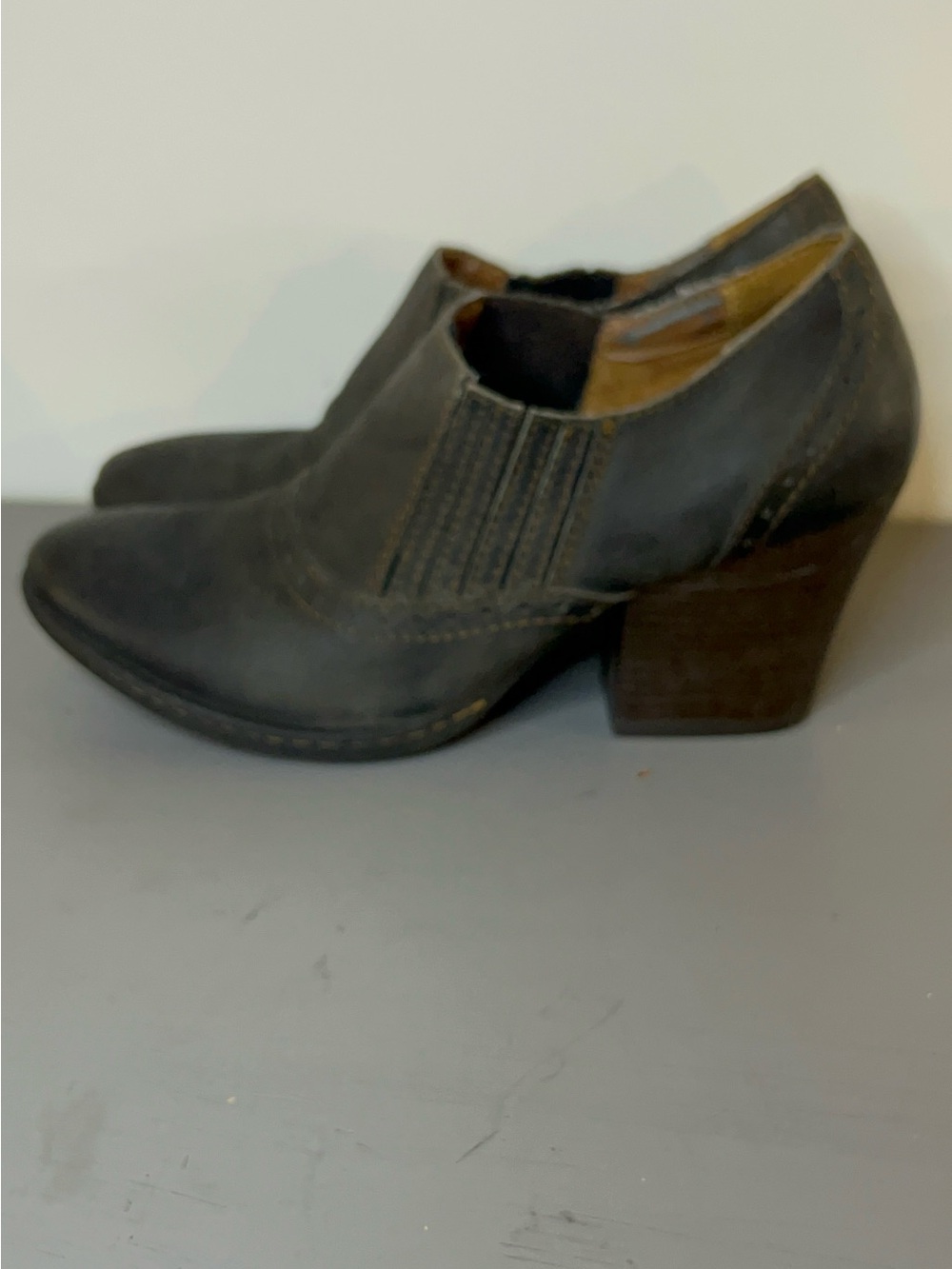 b.o.c. Born Concept Sorla Distressed Leather Block Heel Ankle Booties